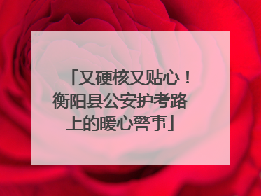 又硬核又贴心！衡阳县公安护考路上的暖心警事